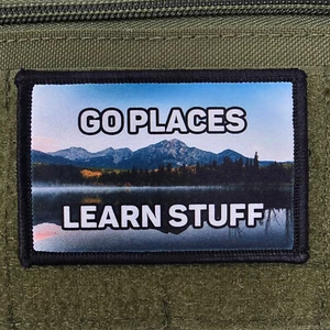 Go Places Learn Stuff Patch Moral Tactical Military Army Flag Hook & Loop 3x2 - Picture 1 of 8