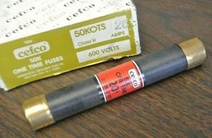 CEFCO 50KOTS20 ONE-TIME CLASS K5 FUSE / 20A / 600V NEW SURPLUS - Picture 1 of 4