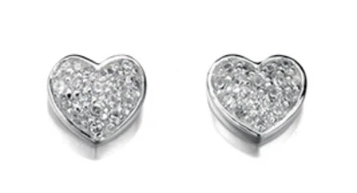 Orecchini Pave In Zircone In Argento Sterling 925 Con Marchio Nuovi In Scatola - Immagine 1 di 3