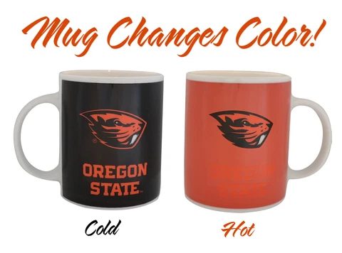 Color Changing! Oregon State University Beavers Heat Sensitive Coffee Mug Cover