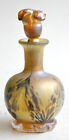 Gold Luster Perfume Bottle With Red Wave Design. Blown Glass