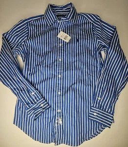 Youth Boy's RALPH LAUREN Slim Fit Striped Cotton Dress Shirt size 12 NEW - Picture 1 of 12