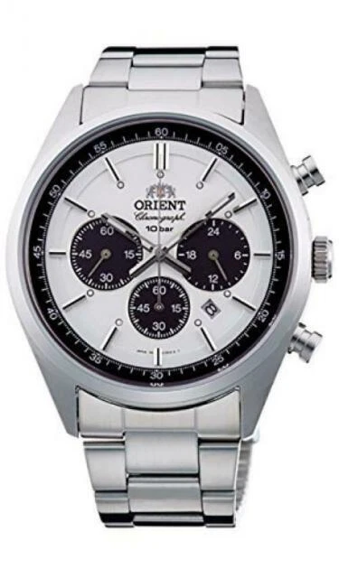 Orient Neo 70s Panda WV0041TX 42mm Silver Stainless Steel Case with Silver Stainless Steel Band Men's Wristwatch