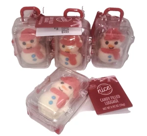 Nice! 4pk Candy Filled Luggage includes Mallo Snowman & Jelly Beans 0.92 oz NEW - Picture 1 of 4