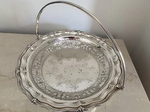 Antique Silver John Sherwood & Sons Fruit Bowl Basket with Handle - Picture 1 of 6