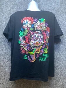 Six Flags Fright Fest Clowns T-Shirt Herren XL schwarz kurzarm leuchtet Clowns Fun - Bild 1 von 8
