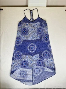 City Chic Plus Size Women Blue White Paisley Print Maxi Dress Size S Hi-Low Boho - Picture 1 of 15