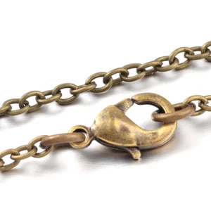 50 Strds Antique Bronze Iron Rolo Chain Neclaces Bases Oval Link Findings 17.9" - Picture 1 of 2