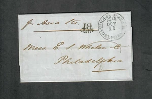 Transatlantik Schiffsbrief London nach Philadelphia 1861 "Asien" - Bild 1 von 2