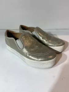 Scarpe da ginnastica Ash Jodie platform chunky pelle oro donna slip-on taglia UK7 EU 40 - Foto 1 di 8
