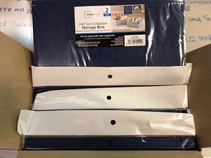 1 Box Collapsible Storage Bins Half-Size By Mainstays Stadium Blue 8 Units! - Picture 1 of 12