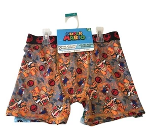 Super Mario Boys Athletic Boxer Briefs Set of 2 Size 10 Bowser Mario Luigi - Picture 1 of 2