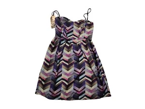 Billabong Damen Kleid Gr. M Lila Geometrisch Spaghettiträger Neu - Bild 1 von 5