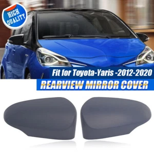 1Pair Fits Toyota Yaris 2012-2020 Rearview Side Door Wing Mirror Covers Cap Gray - Foto 1 di 7