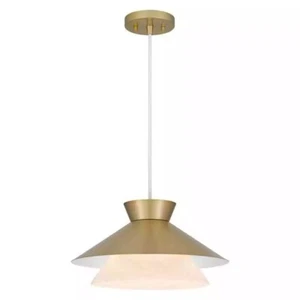 DSI 1-Light Gold Shaded Pendant Light with Alabaster Glass Shade 1009 867 934 - Picture 1 of 1