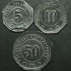 GERMANY - NOTGELD WWI: 5, 10 & 50 Pfennig. TOWN of LUDWIGSHAFEN / PALATINATE.