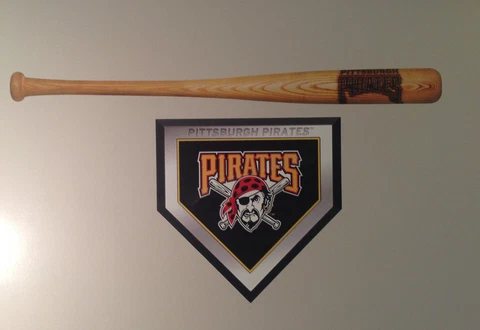 Pittsburgh Pirates FATHEAD Home Plate Homeplate 16"x16" & Baseball Bat 36"x3" Cover