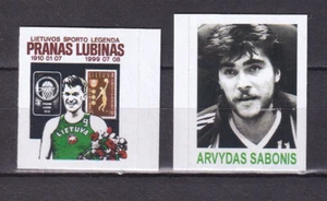 Lithuania Basketball Lubinas Sabonis Souvenir Selfadhesive Stamps - Picture 1 of 1