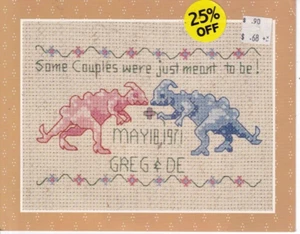 Hickory Hollow Cross Stitch Pattern Only Some Couples Are Meant To Be Dinosaur - Picture 1 of 1