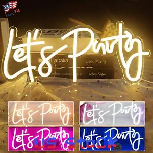 Let's Party Neon Sign Custom USB Large Signs Wall Art Decor LED Night Light