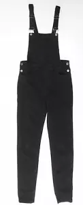 Denim & Co. Womens Black Cotton Blend Dungaree One-Piece Size 6 L29 in Pocket - Picture 1 of 10