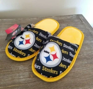 New NFL Pittsburg STEELERS Slippers House Shoes Kids Youth Size M 3-4 ~ NWT - Picture 1 of 5