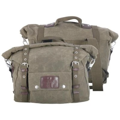 Oxford Motorcycle Heritage Side Luggage Panniers Khaki 40L - Image 1 of 4