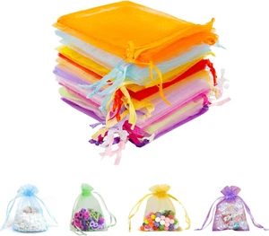 100 Stück Organzasäckchen Bunt 7x9cm Geschenkbeutel Hochzeit Schmuckbeutel - Bild 1 von 1