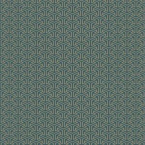 Rasch Majorelle Geometrisch 3D Würfel Gold Türkis Tapete Struktur Vlies Rolle - Bild 1 von 2