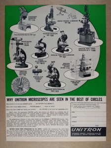1966 Unitron Microscopes 8 Models illustrated vintage print Ad - Picture 1 of 1