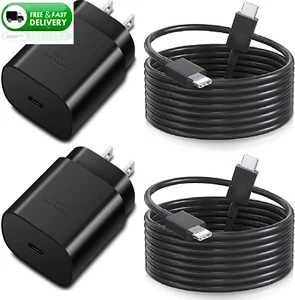 2 Original Super Carga Rapida USB-C De 25W Chargeur Para All Samsung Galaxy - Photo 1 sur 12