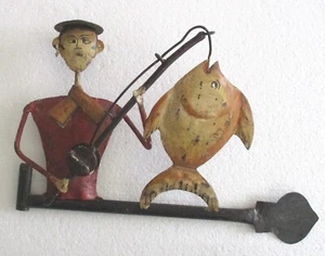 IRON MAN FISHING WEATHER VANE DETAILED . - Picture 1 of 9