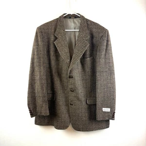 Harris Tweed Sport Mantel Herren 46 L Braun Schottische Wolle Jacke Blazer USA Vintage - Bild 1 von 15