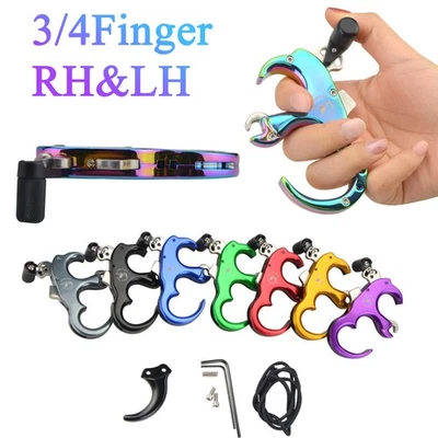 TP420 Archery Release Aid 3/4Fingers Switching Thumb Trigger Compound Bow Target - Image 1 of 4