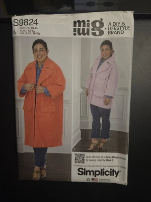 Simplicity Sewing Pattern S9824 Misses' Coat  Two Lengths by Mimi G Style XS-XL - Image 1 of 3