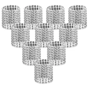 100 piezas de anillos de servilleta con hebilla para mesa de cena de boda - Foto 1 di 7