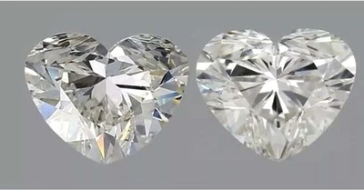 Heart Cut Lab-Grown Diamond Pair 4.00 Ct D Color VVS1 Clarity IGL Certified 5NSF - Image 1 of 3