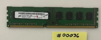 Micron 4GB 2RX8 DIMM DDR3 PC3-12800U Desktop RAM 1.5v MT16JTF51264AZ-1G6M1 - Image 1 of 2