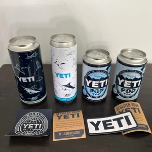 YETI Lot of 4 Hide Stash Bank Collectible Cans Outdoors With 2 Stickers Unused - Picture 1 of 6