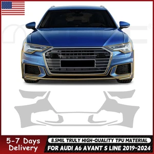 For Audi A6 Avant S Line 2019-2024 Front Bumper Precut Paint Protection Film PPF - Picture 1 of 20