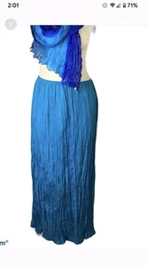 Planet Blue Silk Maxi Skirt W/Matching  Scarf , Sz 8, EUC - Picture 1 of 3