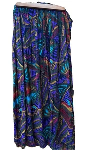 ViTG Damen Free Size Maxirock Viskose Bohemian Gypsy Hippie Festival Gummizug - Bild 1 von 7