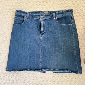 Additions by Chico's Denim Skirt Size 3 Blue Cotton Blend Casual Mini Skirt - Picture 1 of 5