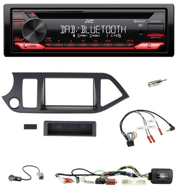 JVC CD DAB USB Bluetooth Lenkrad Autoradio für Kia Picanto ab 2011 AUX USB Start - Bild 1 von 4