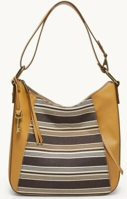 Bolso Bandolera Fossil Talia Hobo Rayas Tostadas SHB2778558 $228 Venta al por menor FS Foto 1 de 4