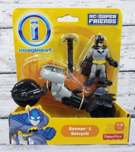BATMAN & BATCYCLE Imaginext DC Super Friends Mattel Fisher Price 2013 - Picture 1 of 3