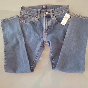 GAP BOYS Stretch Skinny JEANS Med Wash ADJUSTABLE WAIST BAND SZ 7 NWT - Picture 1 of 8