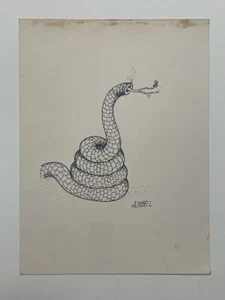 ALBERTO MORALES (AJUBEL). Cuban Artist. Illustrator and Designer Ink / Cardboard - Picture 1 of 4