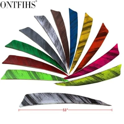 24 Pcs 5'' Shield Archery Plumage Ink Painting Arrow Feathers Fletching - Image 1 of 4