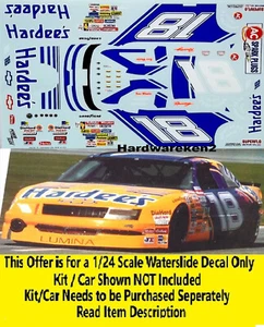 NASCAR DECAL #18 HARDEE'S 1989 CHEVROLET LUMINA RUSS WHEELER - DAYS OF THUNDER - Picture 1 of 4